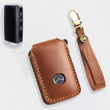 Load image into Gallery viewer, Genuine Leather Key Fob Cover for Mazda 3, Mazda 6, CX-3, CX-5, and CX-9