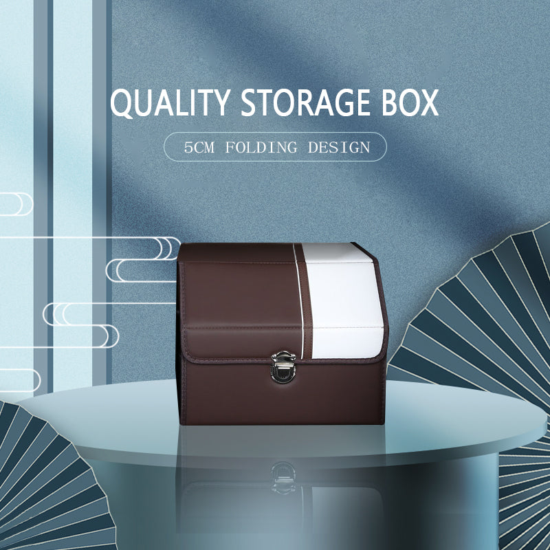 Car Storage Box With High-Quality Foldable Leather Waterproof