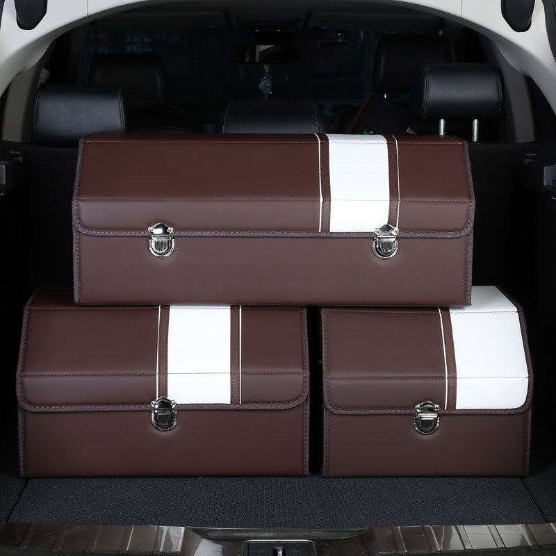 Car Storage Box With High-Quality Foldable Leather Waterproof