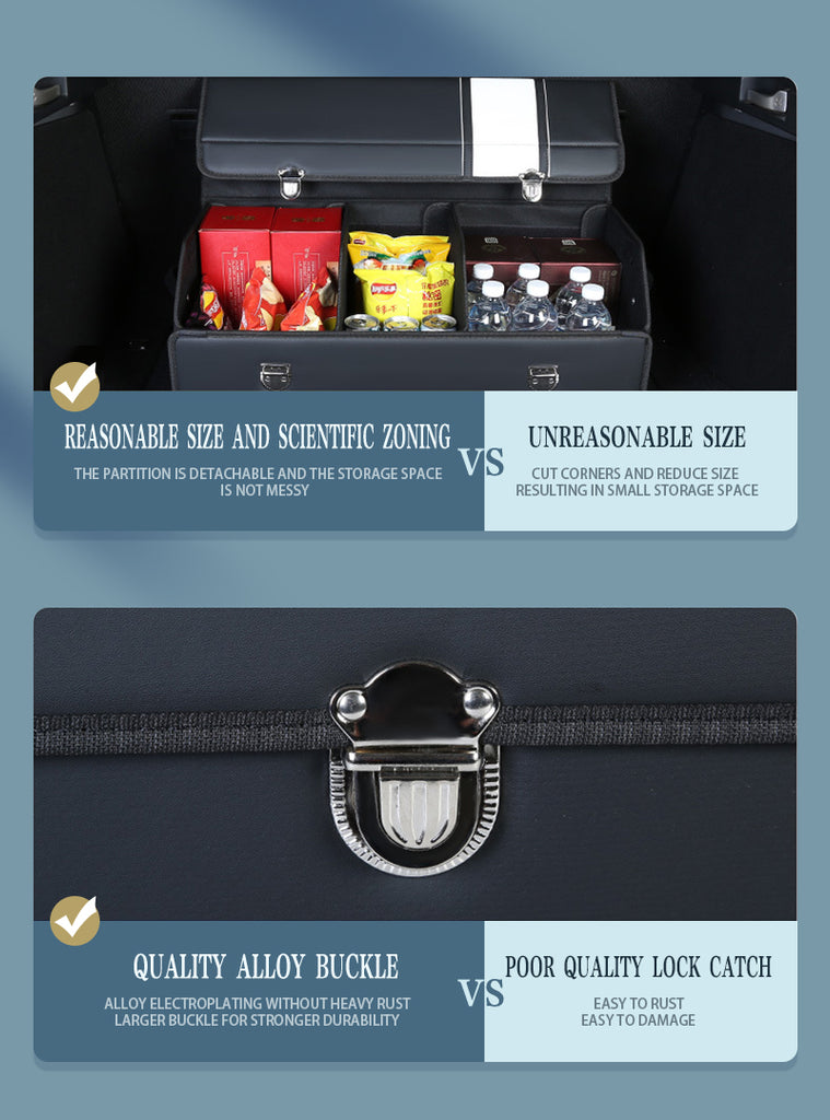 Car Storage Box With High-Quality Foldable Leather Waterproof