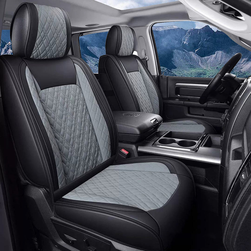 For Dodge Ram Leather Car Seat Covers Compatible with Ram 1500(2009-2025), Ram 2500(2010-2025), Ram 3500(2010-2025)