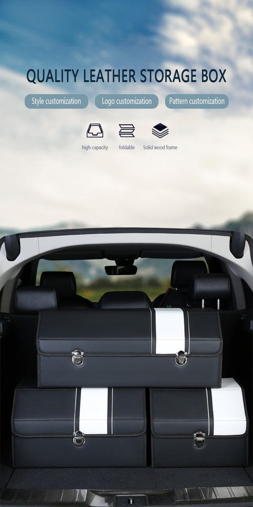 Car Storage Box With High-Quality Foldable Leather Waterproof