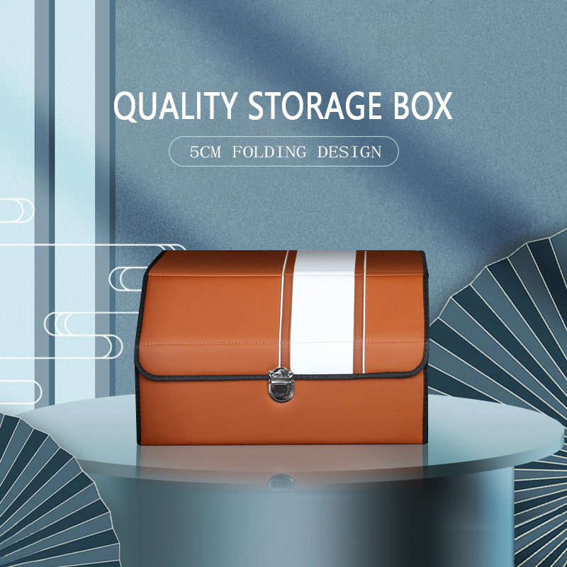 Car Storage Box With High-Quality Foldable Leather Waterproof