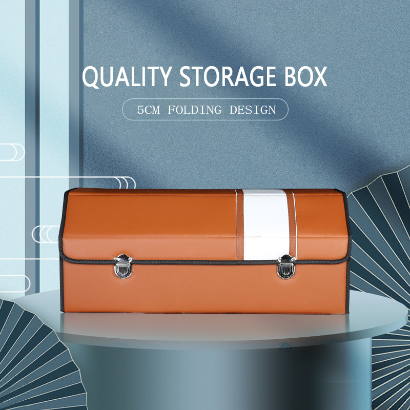 Car Storage Box With High-Quality Foldable Leather Waterproof